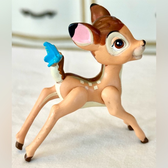 1988 Vintage Walt Disney Bambi Deer Plastic Animal Movable Legs Butterfly Tail - Picture 9 of 9